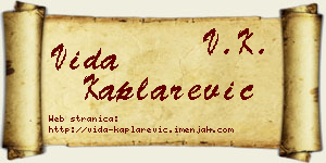 Vida Kaplarević vizit kartica